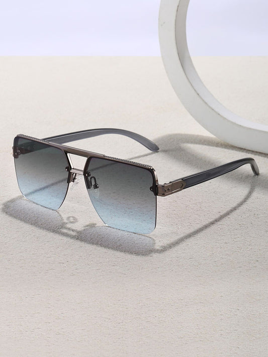 Half Frame Metal Fashion Sunglasses