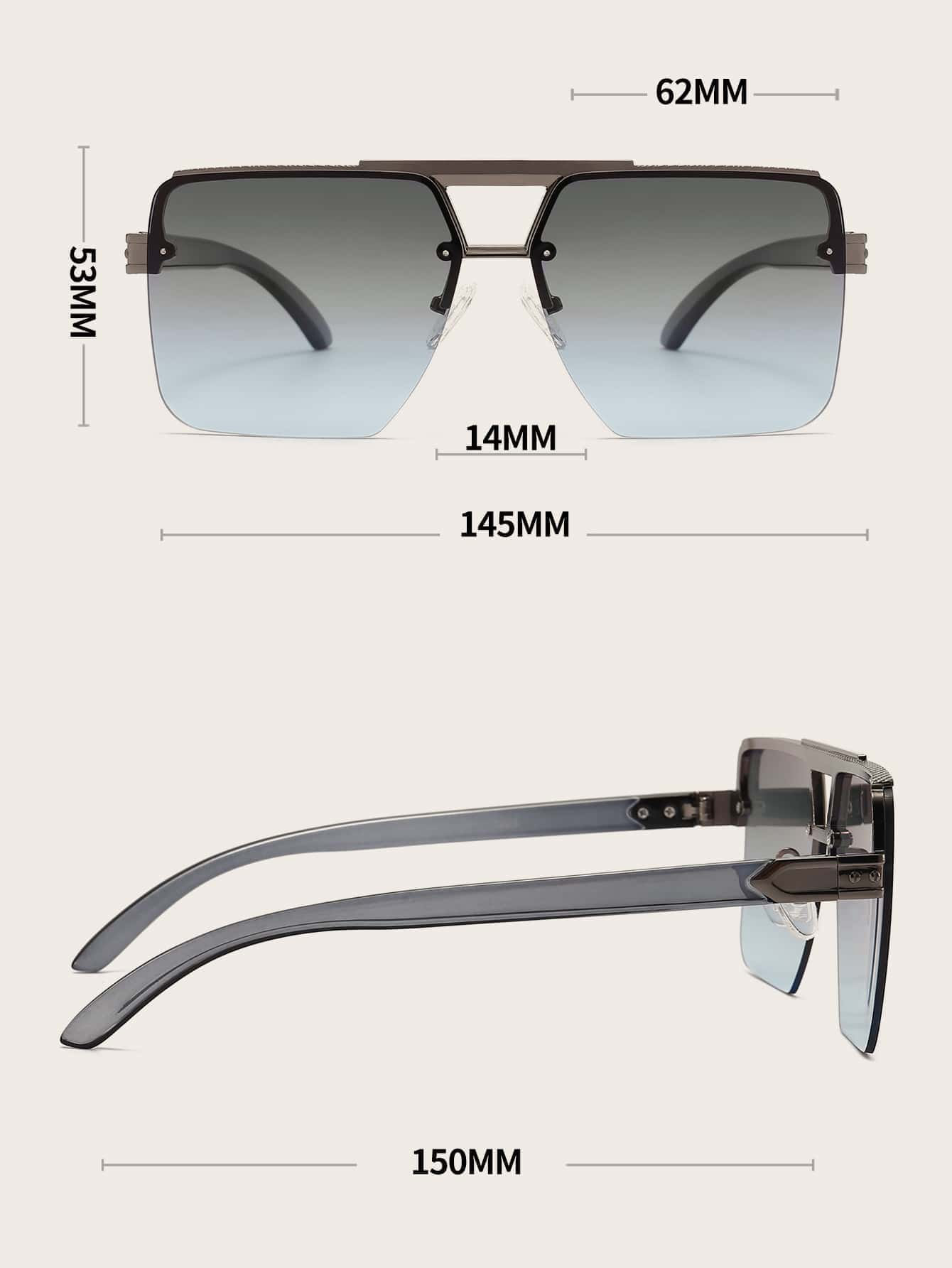 Half Frame Metal Fashion Sunglasses