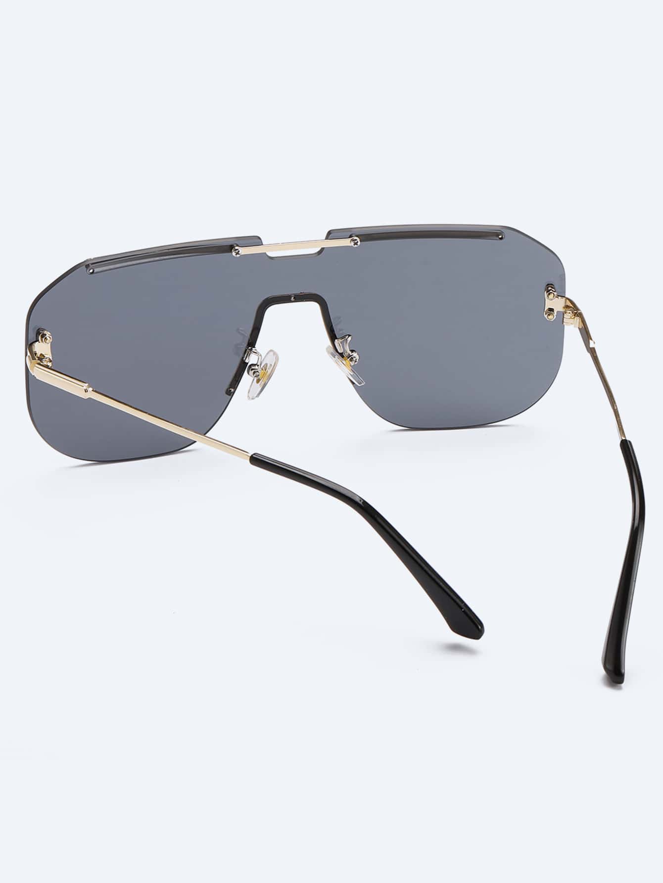 Men Oversized Rimless Fashion Glasses Black shades