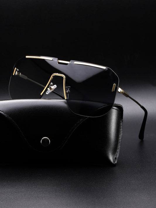 Men Oversized Rimless Fashion Glasses Black shades