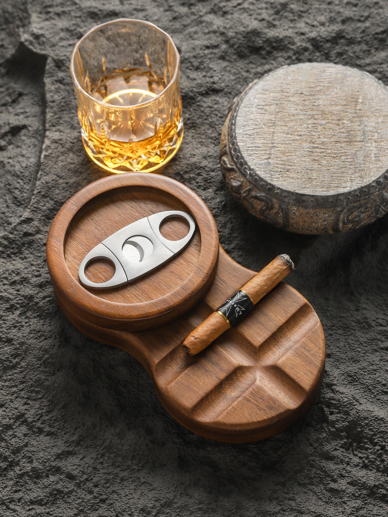 Wooden Ashtray With Lid