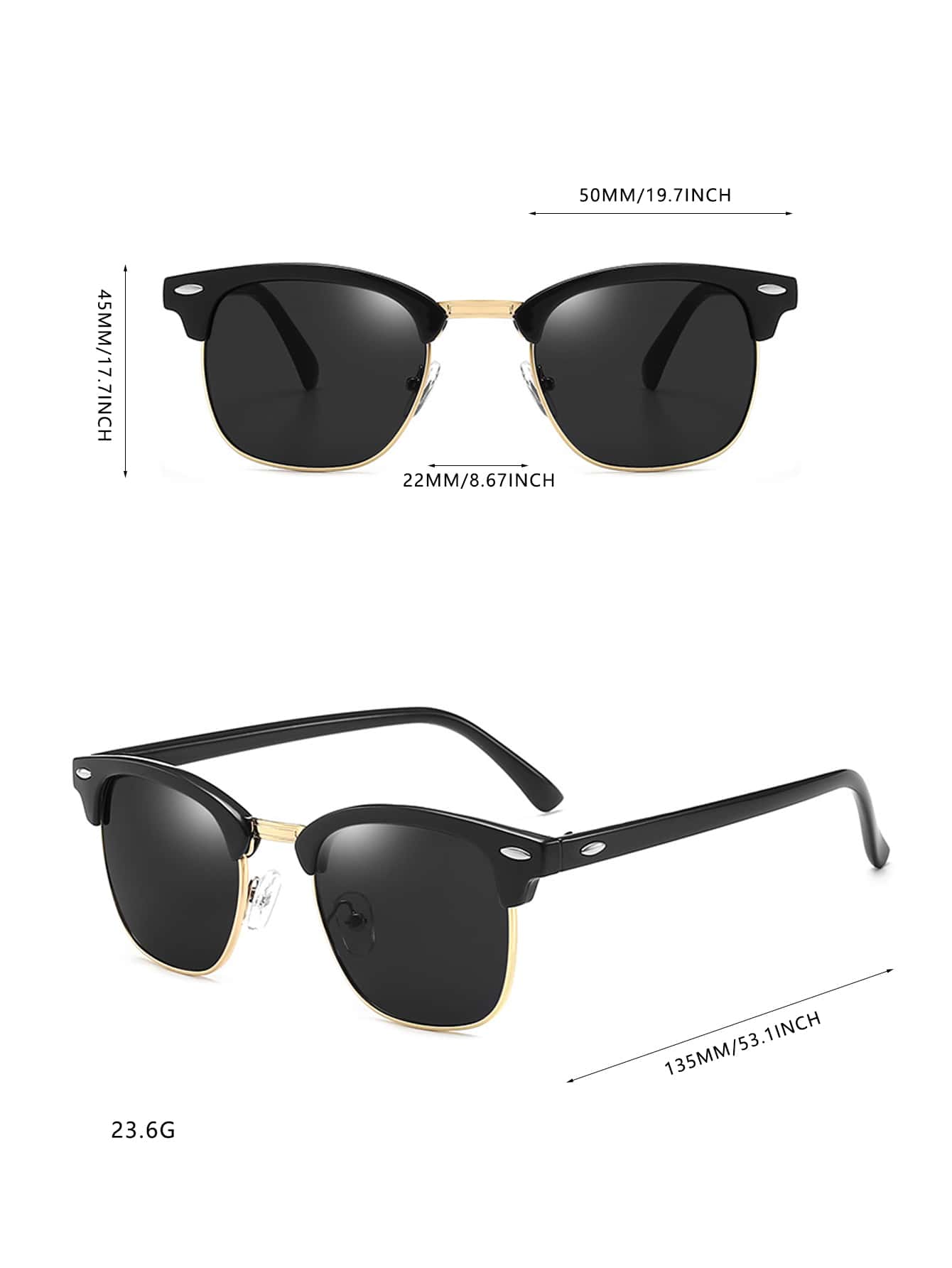 Men's Semi-rimless Fashion Sunglasses