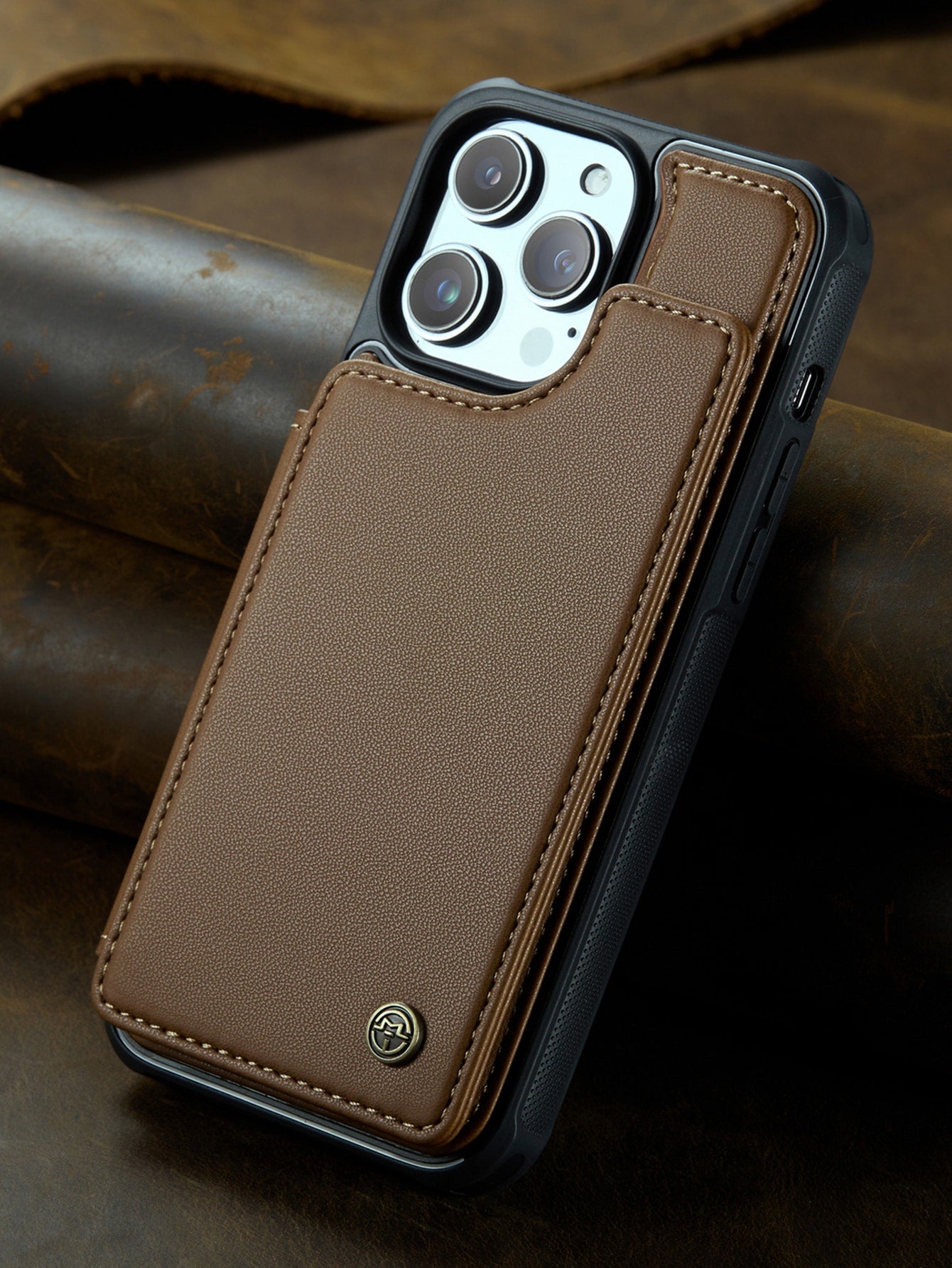 PU Leather Flip Phone Case With Rfid Blocking Card Slot Compatible With iPhone