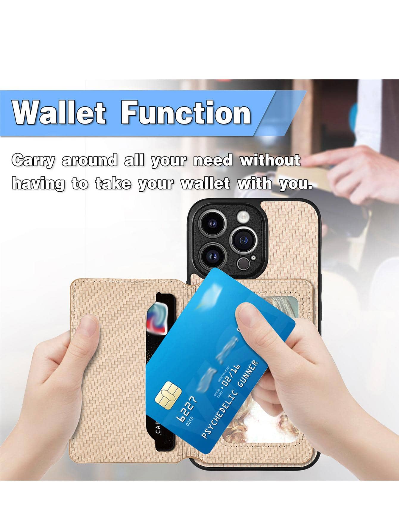 Solid Phone Case With Card Holder