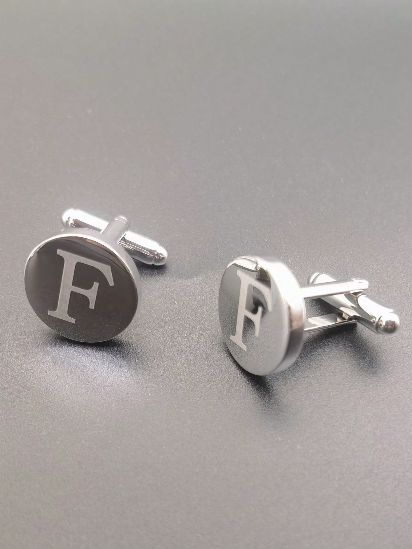 Men's Laser 26 English Alphabet Cufflinks