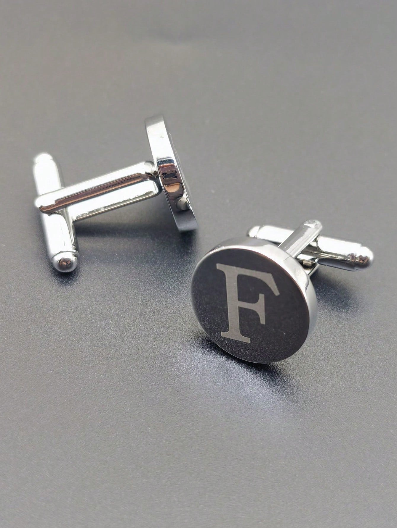 Men's Laser 26 English Alphabet Cufflinks