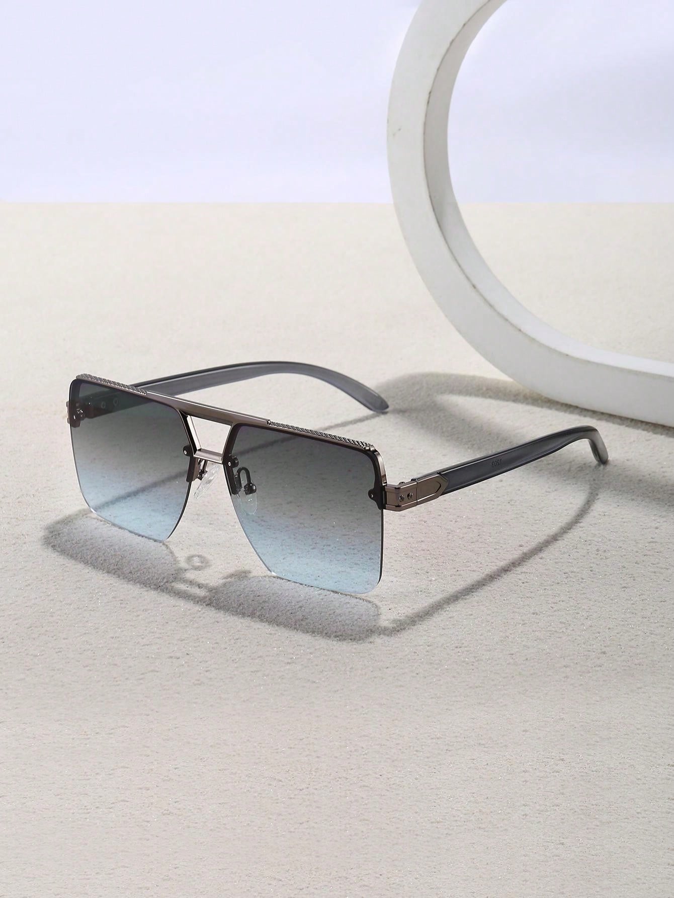 Half Frame Metal Fashion Sunglasses