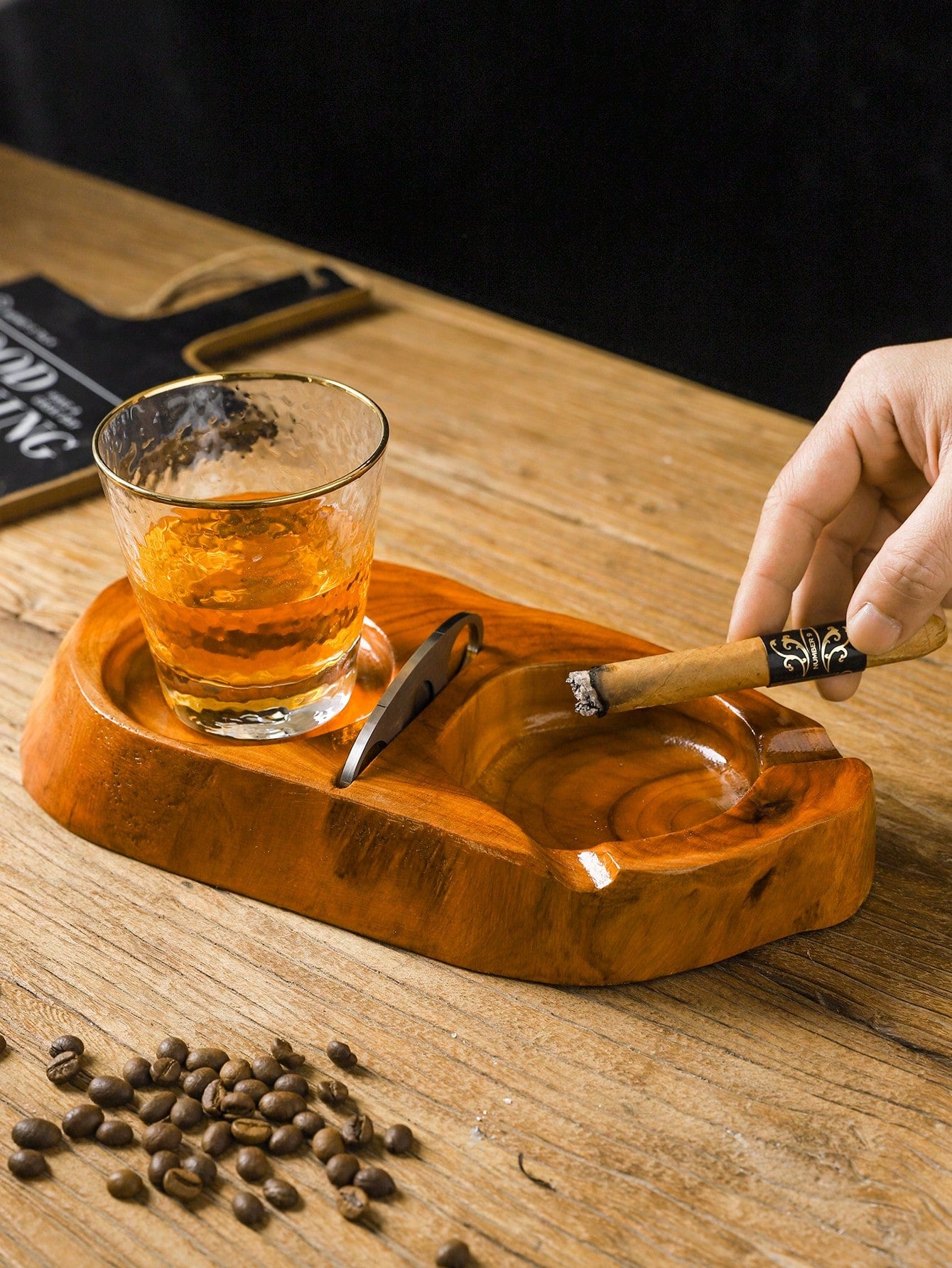 Wooden Cigar Ashtray