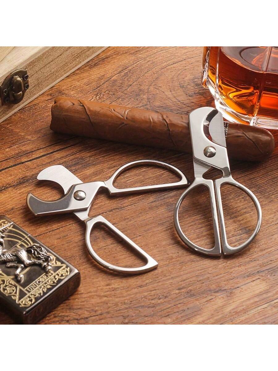 Stainless Steel Cigar Cutter, Double Blade Long Handle