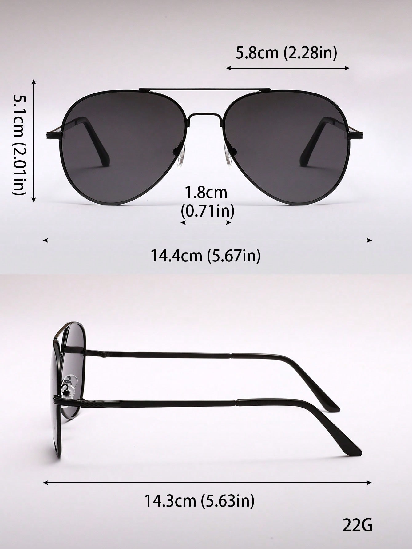 1pc Unisex Metallic Aviator Frame Fashion Glasses Suitable For Daily Wear