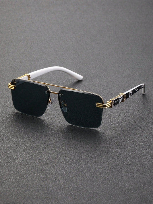 Metal Geometric Fashion Black  Sunglasses